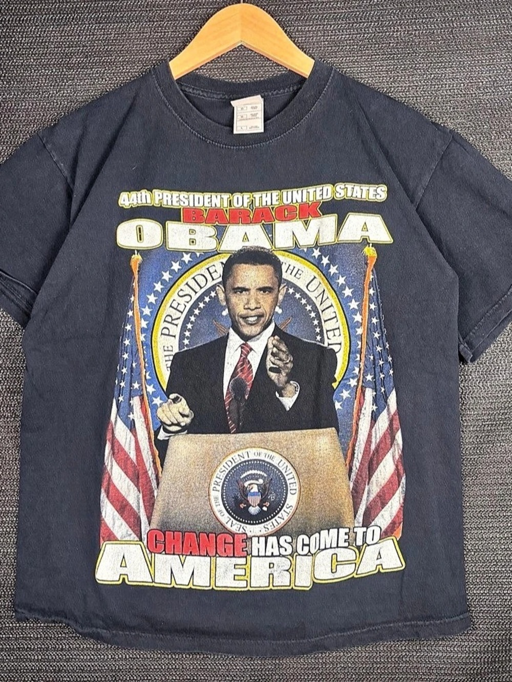 Barack Obama 44th president Fruit of the loom vintage Change Has Come To America